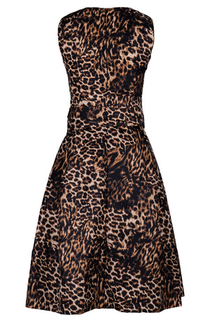 Lana Dress Crew Neck Sleeveless Long Length Poliamide Taffta (Viper Leopard Big)