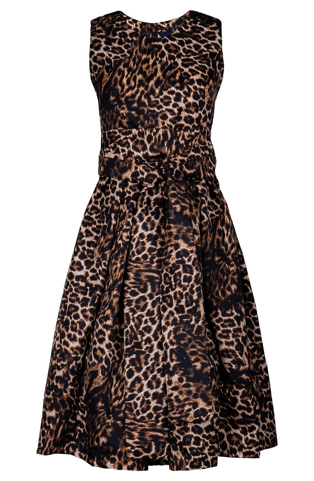 Lana Dress Crew Neck Sleeveless Long Length Poliamide Taffta (Viper Leopard Big)