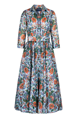 Aster Dress Shirt Collar 3/4 Sleeve Midi Length Ramie (Vittoriale)