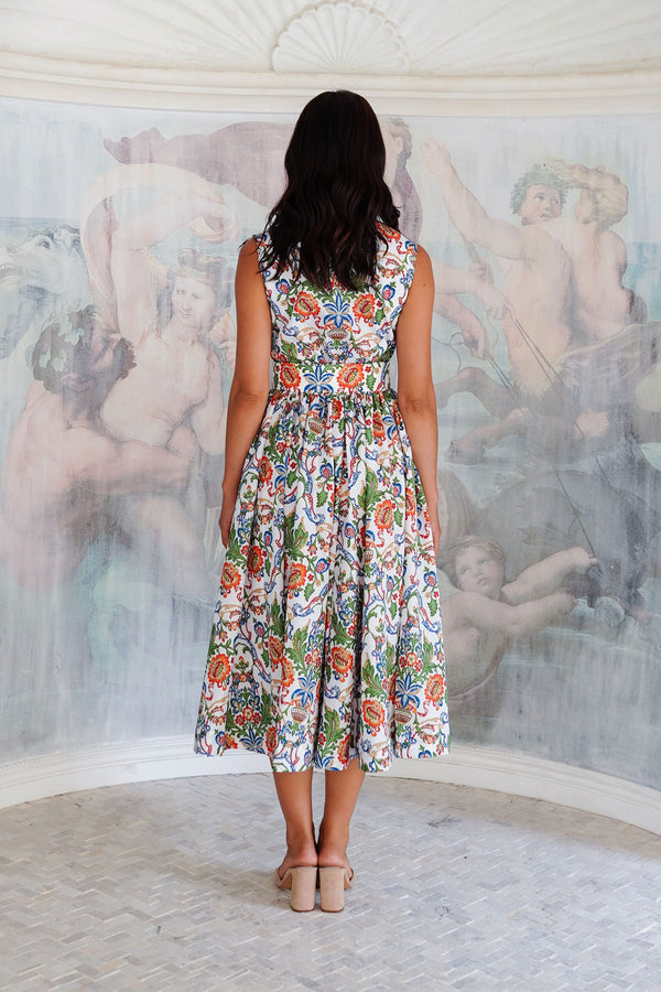 Terry Dress Shirt Collar Sleeveless Midi Length Poliamide Taffta (Vittoriale)