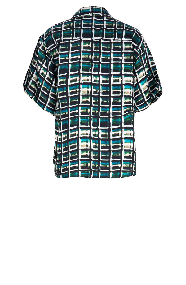 Leah Shirt Silk Twill (Watercolor Check)