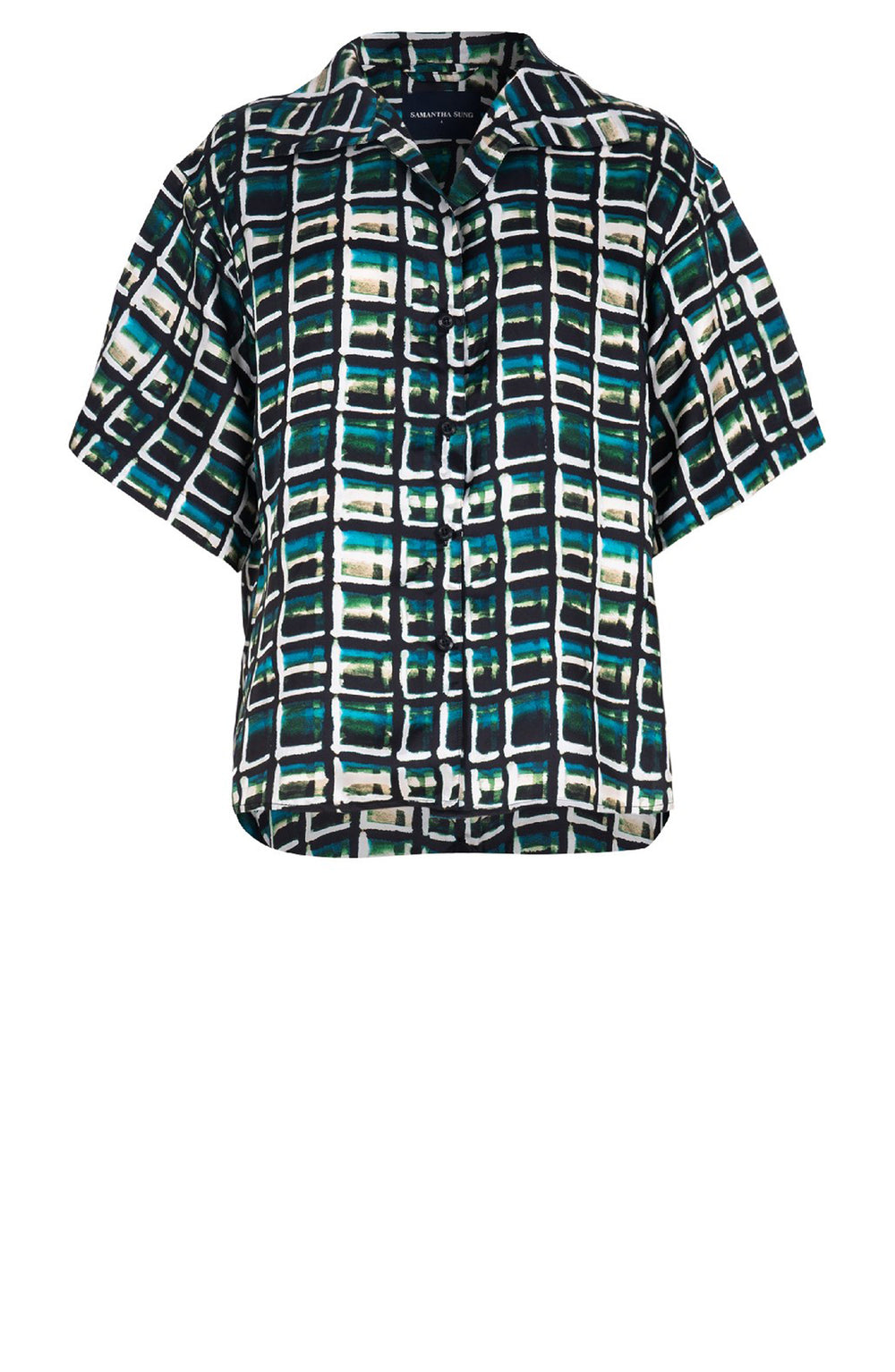 Leah Shirt Silk Twill (Watercolor Check)