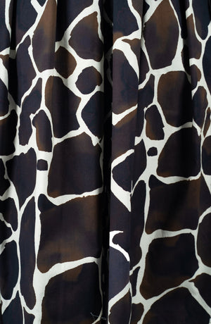 Audrey Dress #1 Shirt Collar 3/4 Sleeve Long Length Cotton Stretch (Watercolor Giraffe)