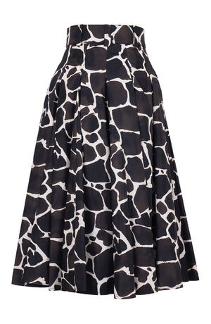 Samantha Skirt Midi Length Poliamide Taffta (Watercolor Giraffe)
