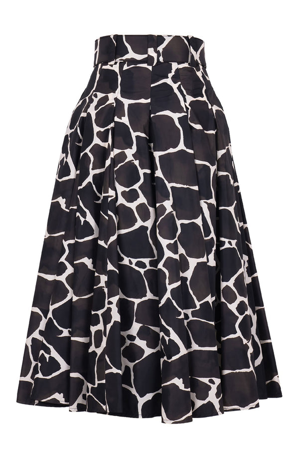 Samantha Skirt Midi Length Poliamide Taffta (Watercolor Giraffe)