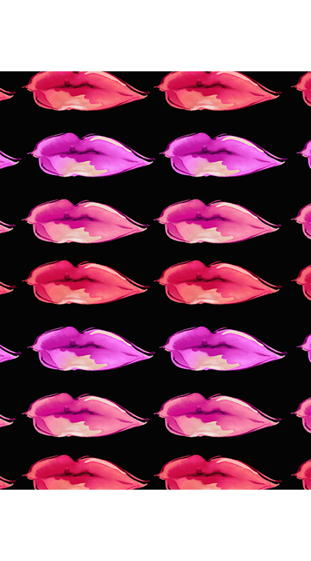 Audrey Dress #4 Shirt Collar 3/4 Sleeve Long Length Cotton Musola (Watercolor Lips)