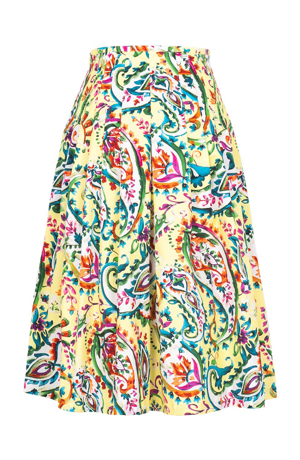 Zelda Skirt Long Length Cotton Stretch (Watercolor Paisley)