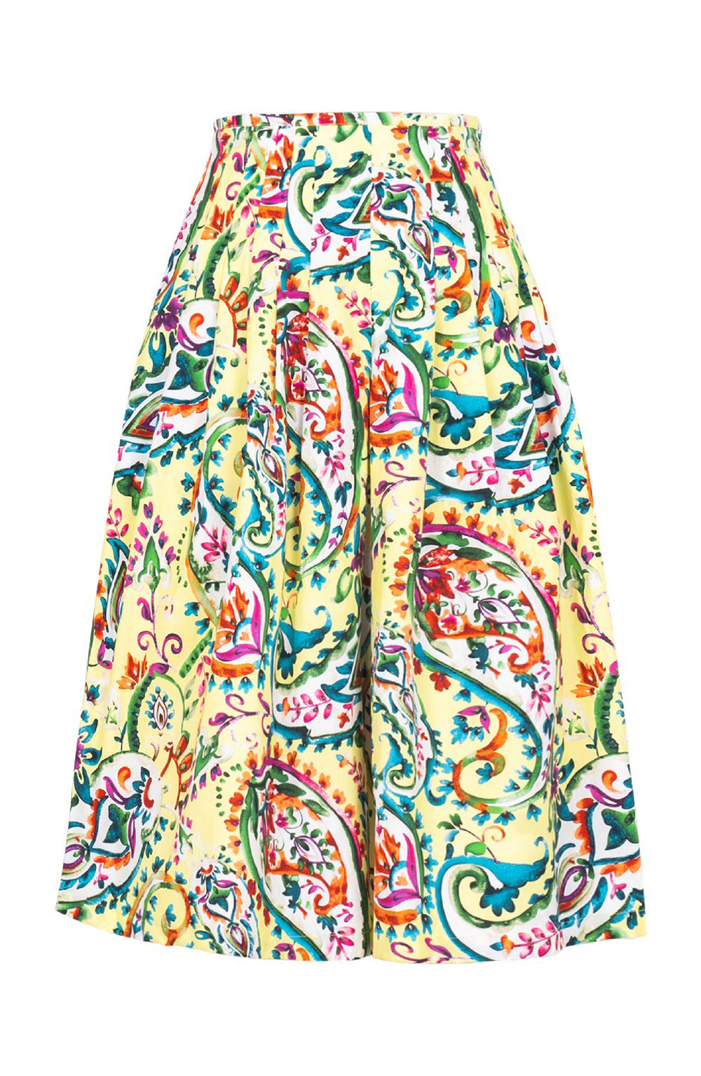 Zelda Skirt Long Length Cotton Stretch (Watercolor Paisley)