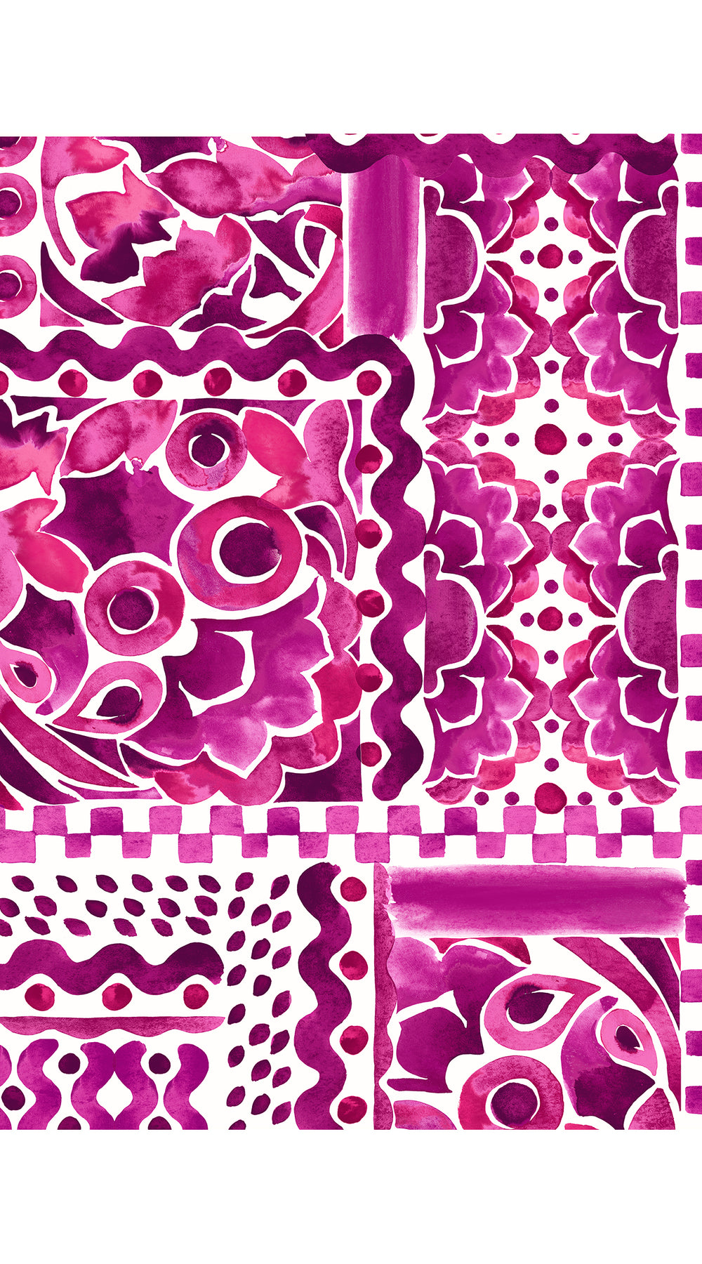 Terry Dress Shirt Collar 3/4 Sleeve Midi Plus Length Poliamide Taffta (Watercolor Tile Mono)