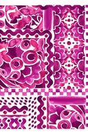 Aster Skirt #1 with Belt Maxi Length Cotton Musola  (Watercolor Tile Mono)