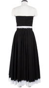 Carol Dress Tube Strapless with Hamilton Belt Midi Plus Length Cotton Stretch (White Border Tie Dye)