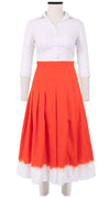 Zeller Skirt Midi Length Cotton Musola (White Border Tie Dye)