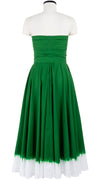 Carol Dress Tube Strapless with Hamilton Belt Midi Plus Length Cotton Stretch (White Border Tie Dye)