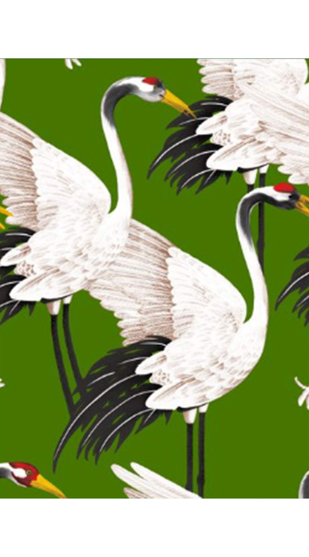 Claire Dress V Neck Cap Sleeve Regular Length Cotton Stretch (White Crane All Over)