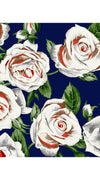 Eden Dress Crew Neck 3/4 Sleeve with Hamilton Belt Maxi  Length Cotton Musola (White Rose Bright)