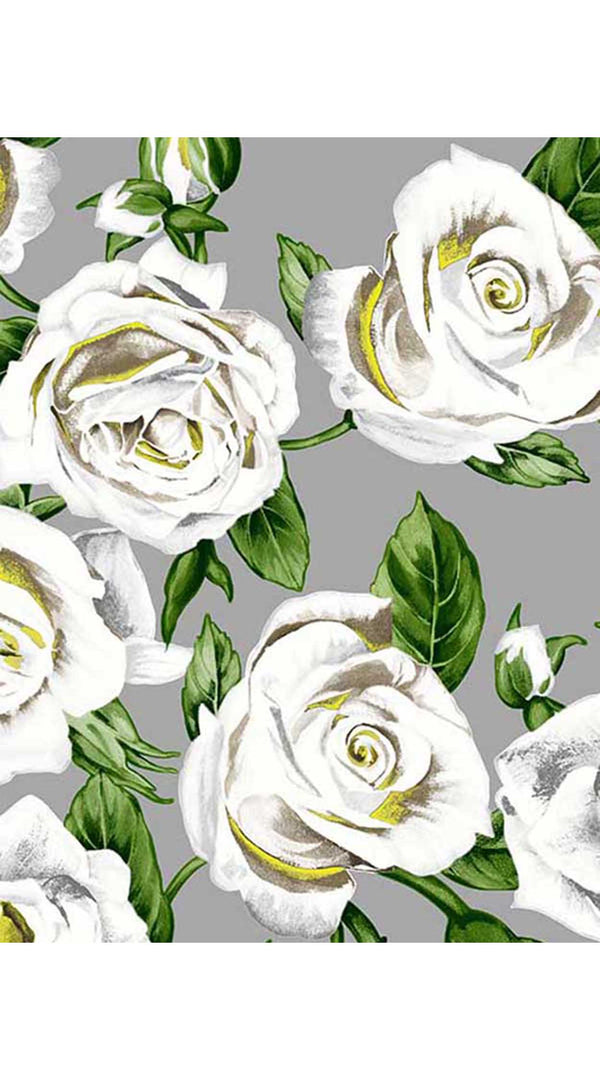 Aster Dress Crew Neck Sleeveless Midi Length Cotton Musola (White Rose Pastel)