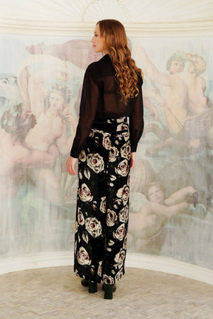 Peiga Pants Silk Velvet (White Rose)