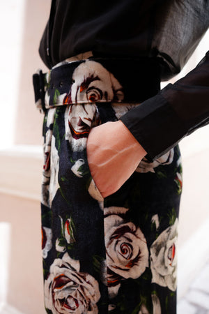 Peiga Pants Silk Velvet (White Rose)