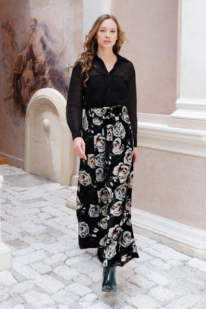 Peiga Pants Silk Velvet (White Rose)