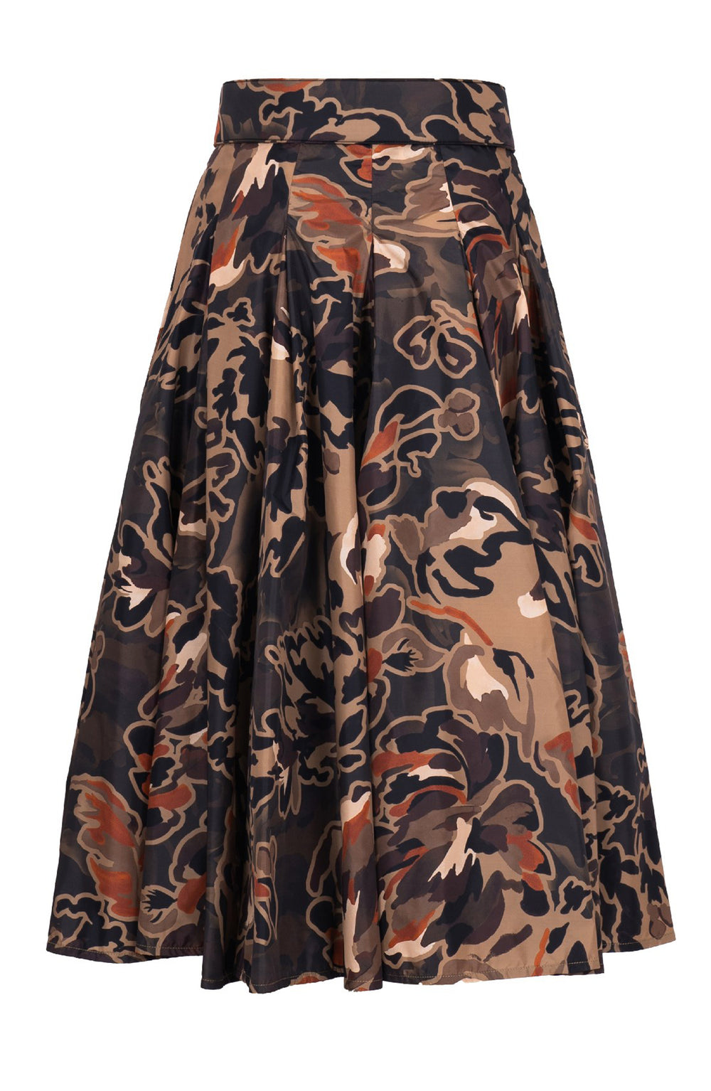 Samantha Skirt Midi Length Poliamide Taffta (Windblowing Leaves)