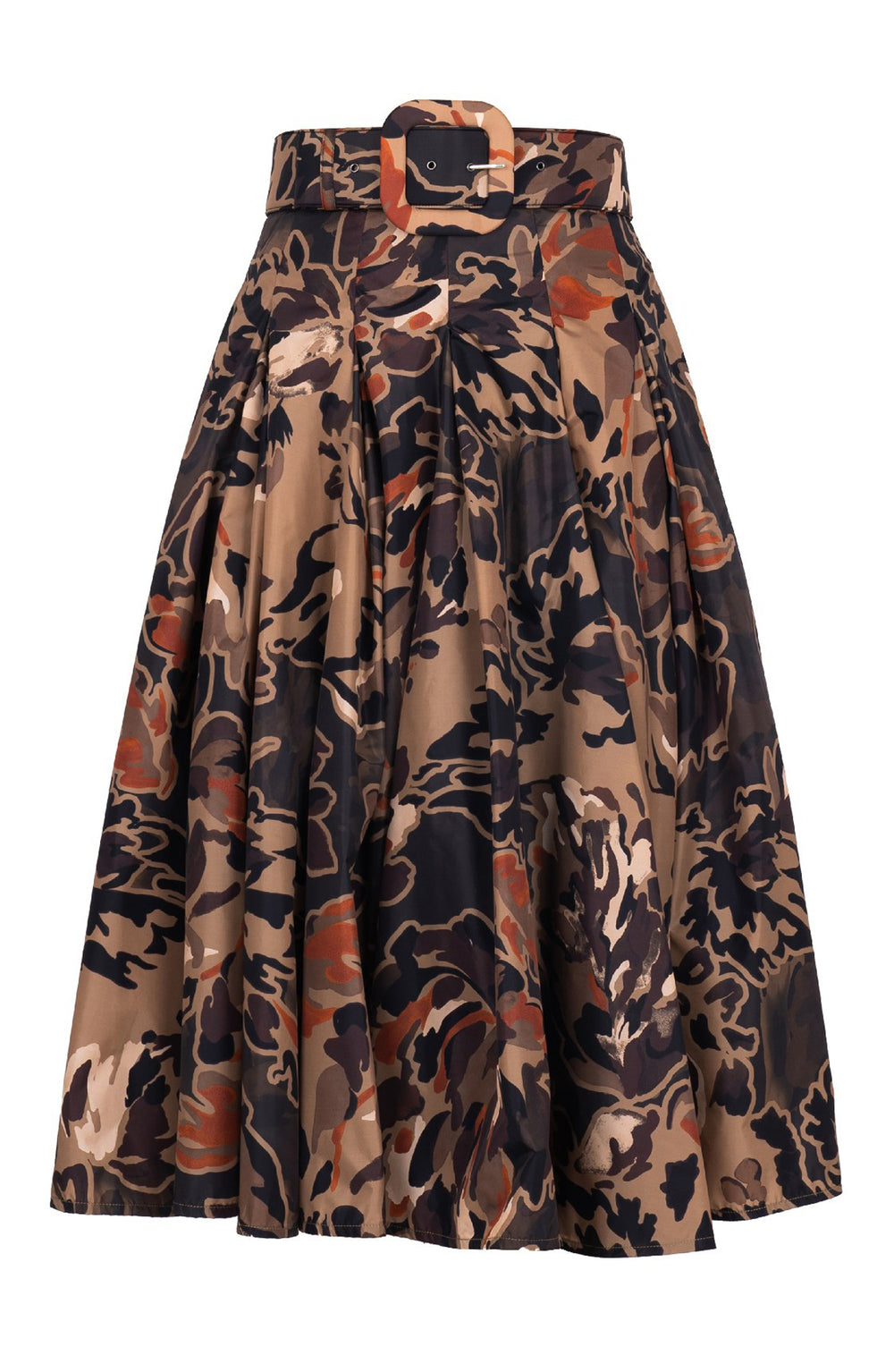 Samantha Skirt Midi Length Poliamide Taffta (Windblowing Leaves)