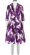 Audrey Dress #1 Shirt Collar 3/4 Sleeve Cotton Stretch (Wisteria Blossom)