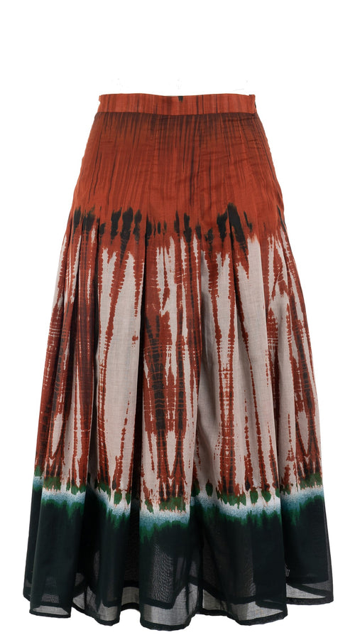 Zeller Skirt Midi Length Cotton Stretch (Zanzibar Tie Dye)
