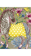 Audrey Dress #4 Shirt Collar 3/4 Sleeve Long Length Linen (Zebra Khalo)