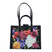 Audrey Tote_Medium_Zinnia Flower_Black