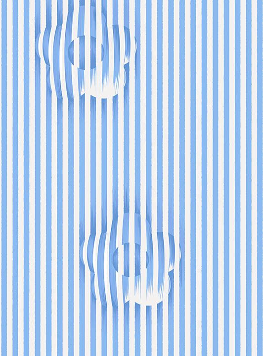 Florance Dress Boat Neck Tie Shoulder Cotton Stretch (Oxford Stripe)