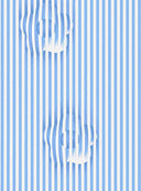 Florance Dress Boat Neck Tie Shoulder Cotton Stretch (Oxford Stripe)