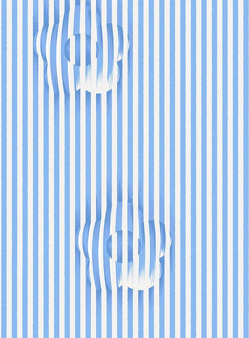 Florance Dress Boat Neck Tie Shoulder Cotton Stretch (Oxford Stripe)