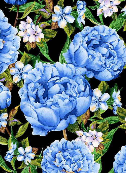 Audrey Dress #1 Shirt Collar 3/4 Sleeve Long Length Cotton Stretch (Pink Peony)