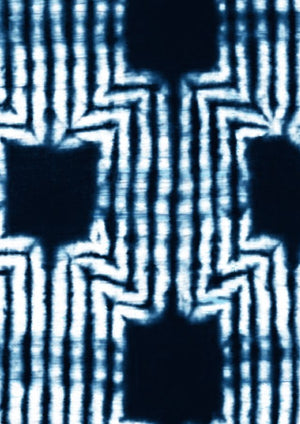 Audrey Dress #1 Shirt Collar 3/4 Sleeve Long Length Cotton Stretch (Shibori Akiyama Big)