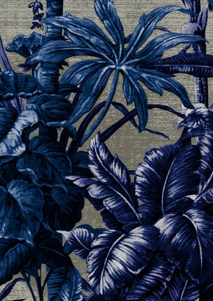 Audrey Dress #1 Shirt Collar 3/4 Sleeve Long Length Cotton Stretch (Vintage Palm Beige)