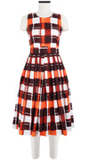 Florance Dress #2 Crew Neck Sleeveless Long Length Cotton Stretch (Abstract Check)