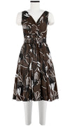 Vivien Dress #1 V Neck Sleeveless Long Length Cotton Stretch (Abstract Debussy)