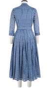 Audrey Dress #4 Shirt Collar 3/4 Sleeve Midi Length Cotton Musola (Abstract Dogstooth)