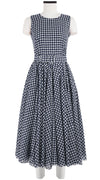 Aster Dress Crew Neck Sleeveless Midi Length Cotton Musola (Abstract Dogstooth)