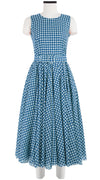 Aster Dress Crew Neck Sleeveless Midi Length Cotton Musola (Abstract Dogstooth)