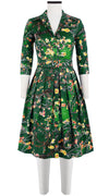 Audrey Dress #1 Shirt Collar 3/4 Sleeve Cotton Stretch (Almond Blossom)