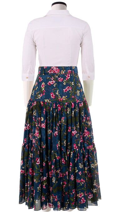 Emma Skirt Midi Plus Length Cotton Musola (Almond Blossom)