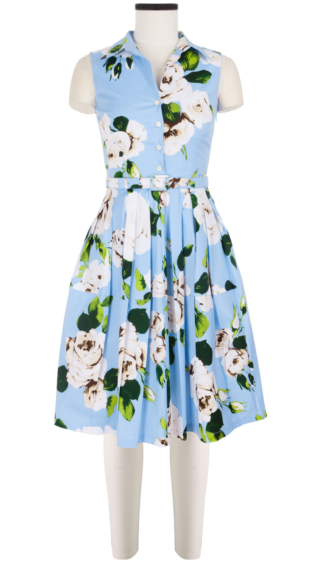 Claire Dress Shirt Collar Sleeveless Cotton Stretch (Amber Queen)