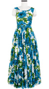 Aster Dress Boat Neck Mini Cap Sleeve Maxi Length Cotton Musola (Anemon Naples All Over)