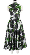 Aster Dress Shirt Collar Sleeveless Midi Length Cotton Musola (Anemon Naples All Over)