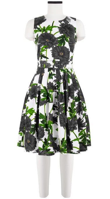 Rachel Dress Crew Neck Sleeveless Cotton Stretch (Anemon Naples All Over)