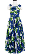 Aster Dress Boat Neck Mini Cap Sleeve Maxi Length Cotton Musola (Anemon Naples All Over)