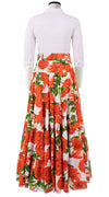Mia Skirt with Hamilton Belt Maxi Length Cotton Musola (Anemon Naples All Over)