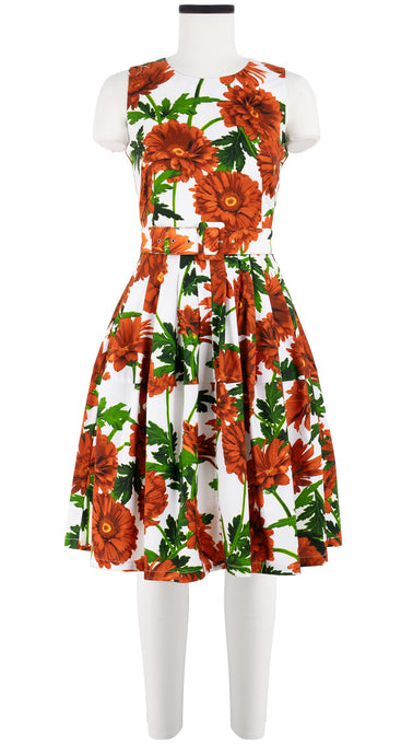 Rachel Dress Crew Neck Sleeveless Cotton Stretch (Anemon Naples All Over)