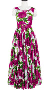 Aster Dress Boat Neck Mini Cap Sleeve Maxi Length Cotton Musola (Anemon Naples All Over)